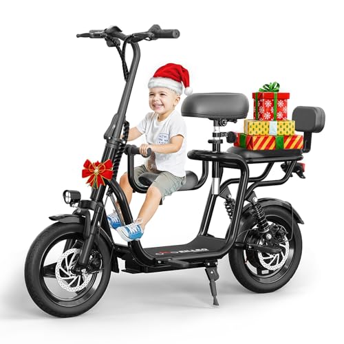 Electric Scooter with Seat, 500W Motor, 20 Mile Range, 14" Pneumatic Tires M5136