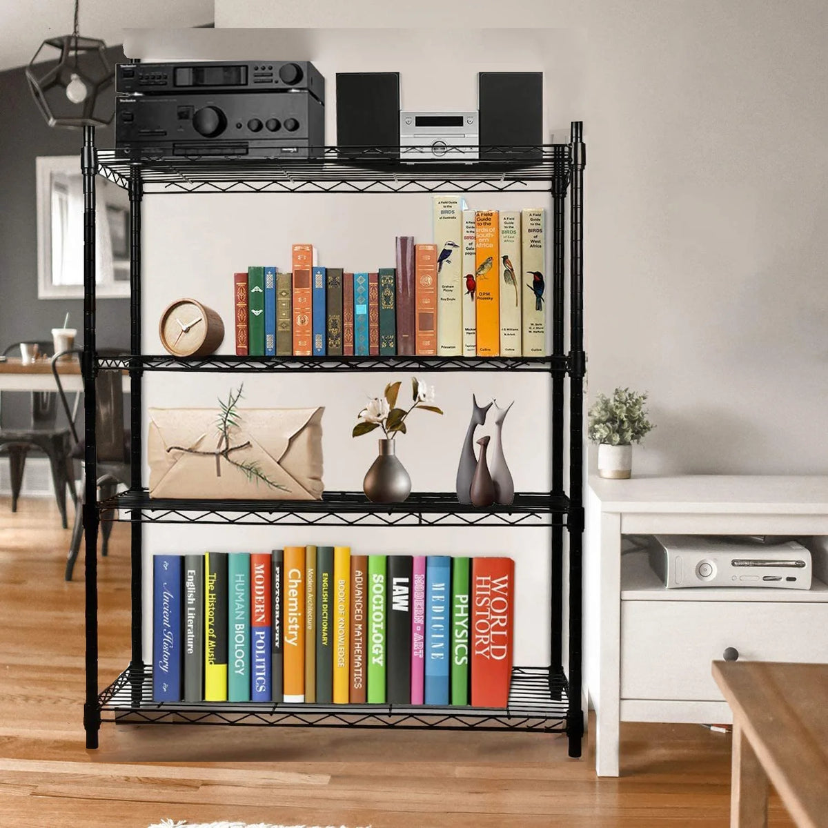 4 Shelf Wire Shelving Unit, 36" L x 14" W x 54" H A33246