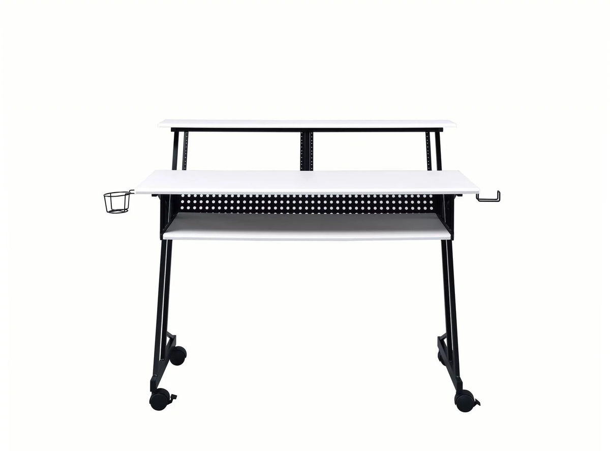 White & Black Computer Desk W97875