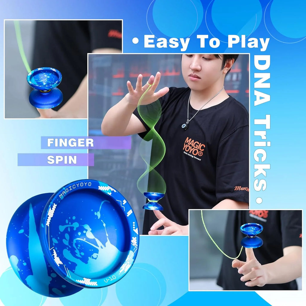 Blue Splash Finger Spin Metal Yoyo I318