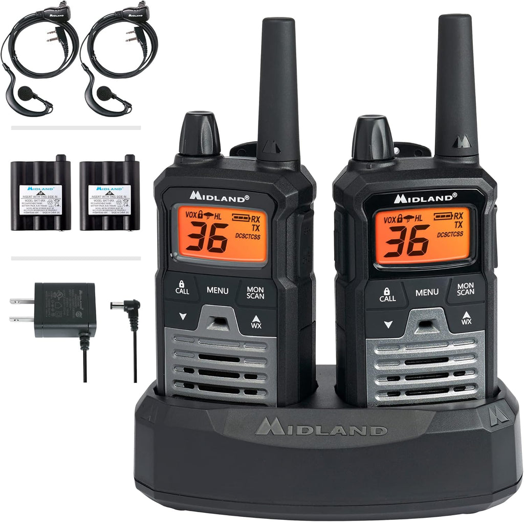 Black/Silver GMRS Two Way Radio with 2 Radios W659