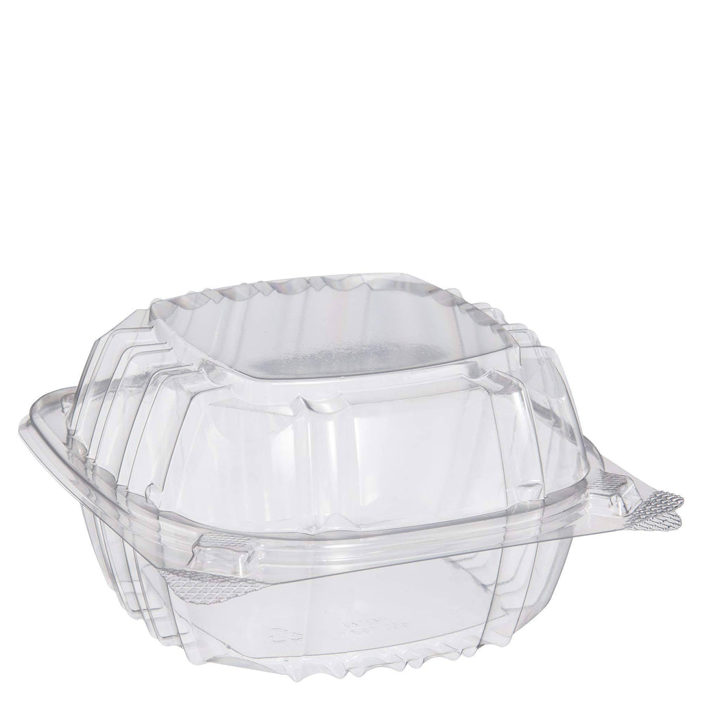 Clear Hinged-Lid Plastic Containers, 500/Carton Z13354