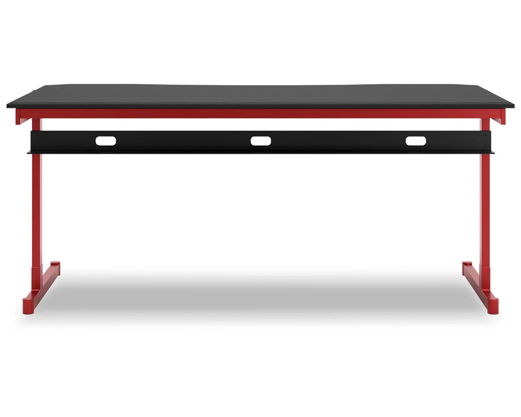 Home Office Desk Red/Black D756926