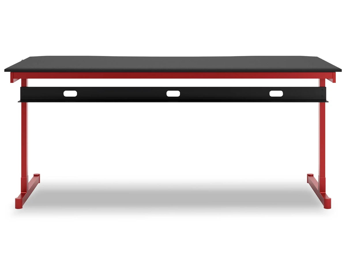 Home Office Desk Red/Black D756926