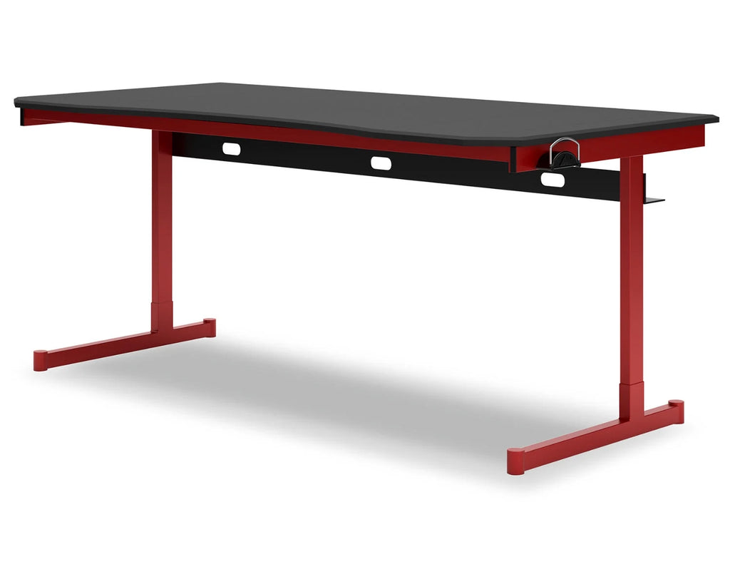 Home Office Desk Red/Black D756926