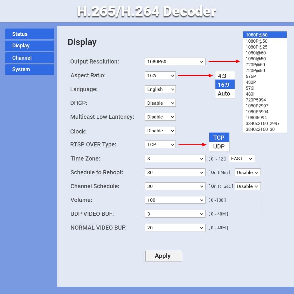 H.265 H.264 HD Video Audio Decoder to HDMI AV RCA Decoder T97060