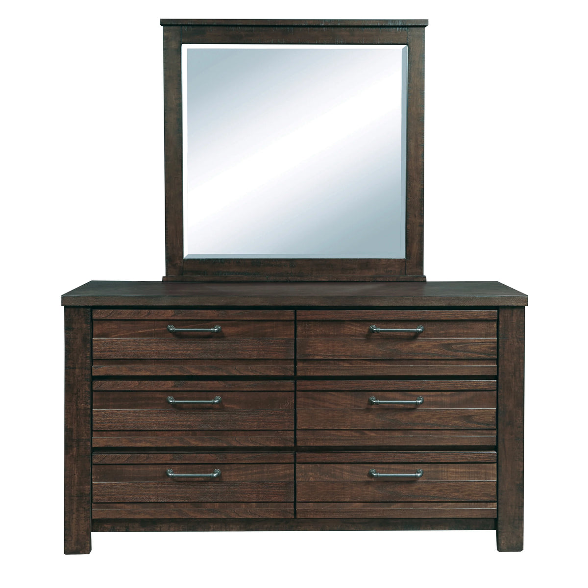 Espresso Wood Queen Bedroom Set with Dresser, Mirror, Nightstands, Chest A41148