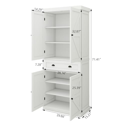 50" LED Kitchen Pantry Storage Cabinet with 2 Doors and Shelves W534