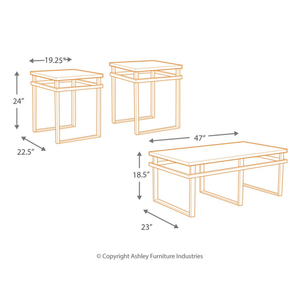 3-Piece Black Occasional Table Set C530749