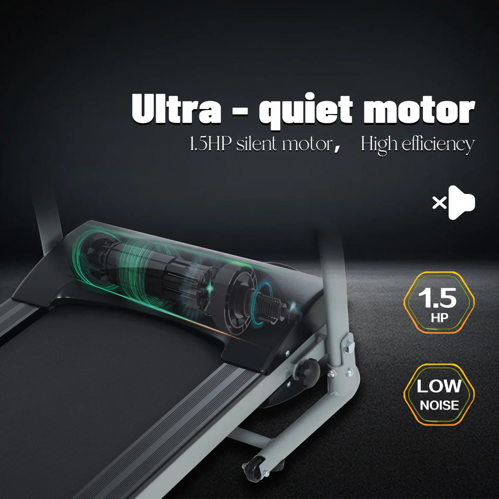 Folding 1.5HP Electric Treadmill Black Z967