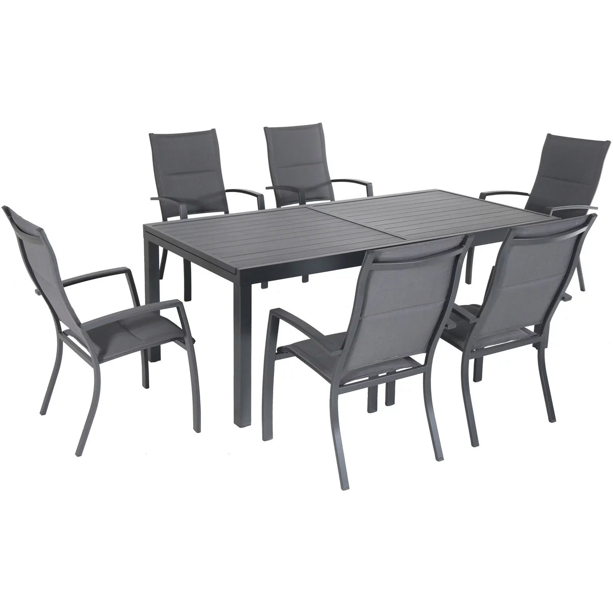 7-Piece Gray Aluminum Outdoor Dining Set C808795
