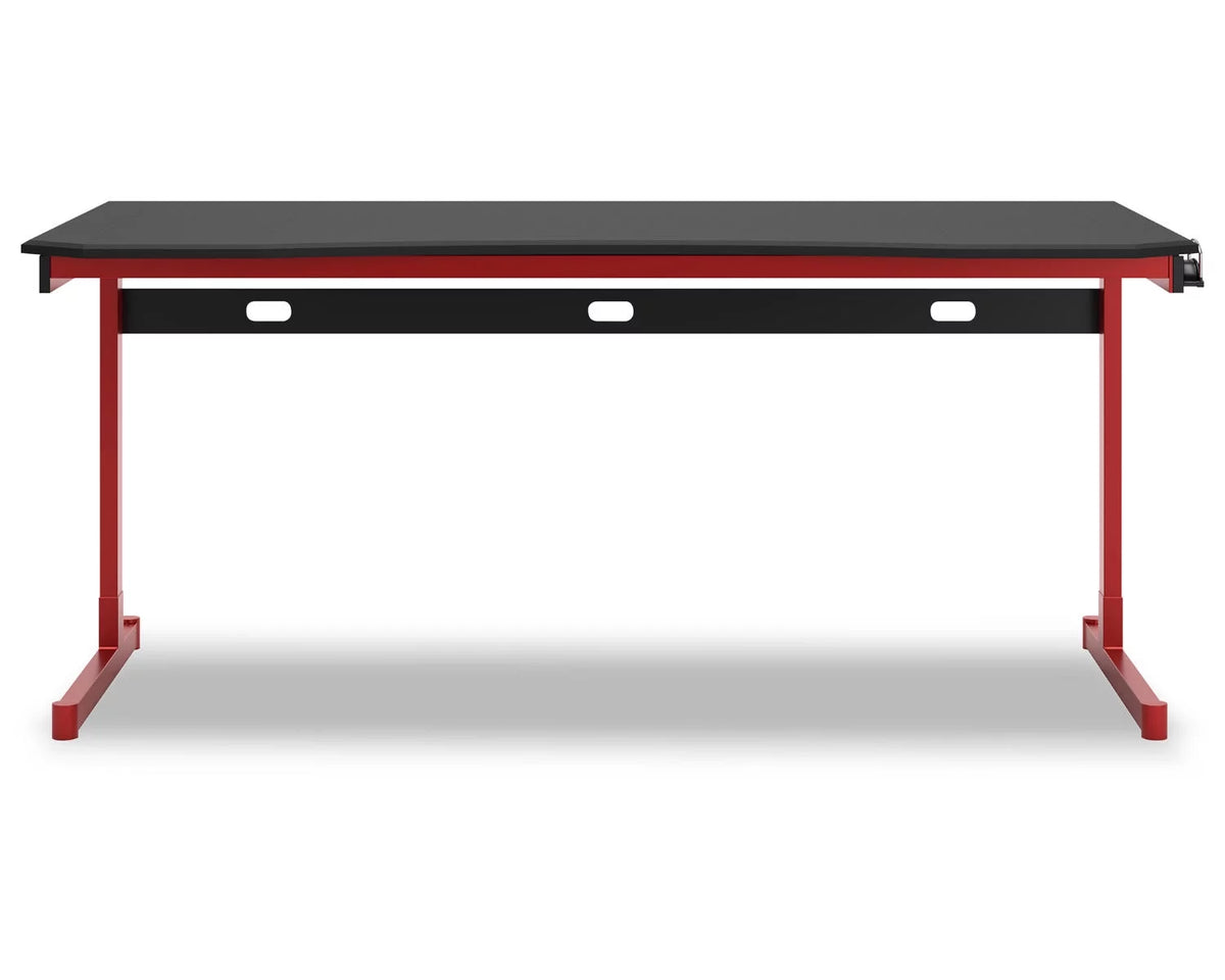 Home Office Desk Red/Black D756926