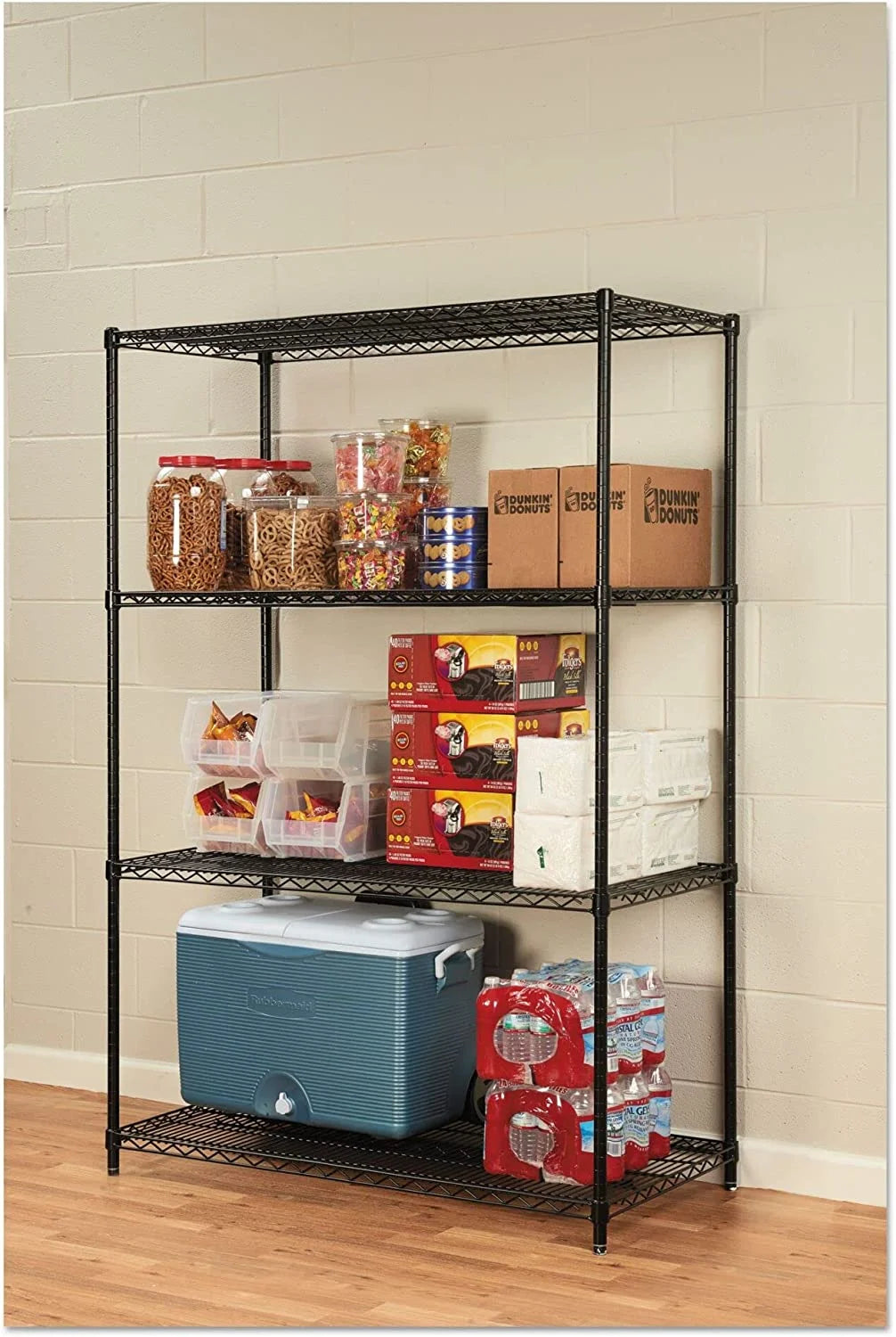 4 Shelf Wire Shelving Unit, 36" L x 14" W x 54" H A33246