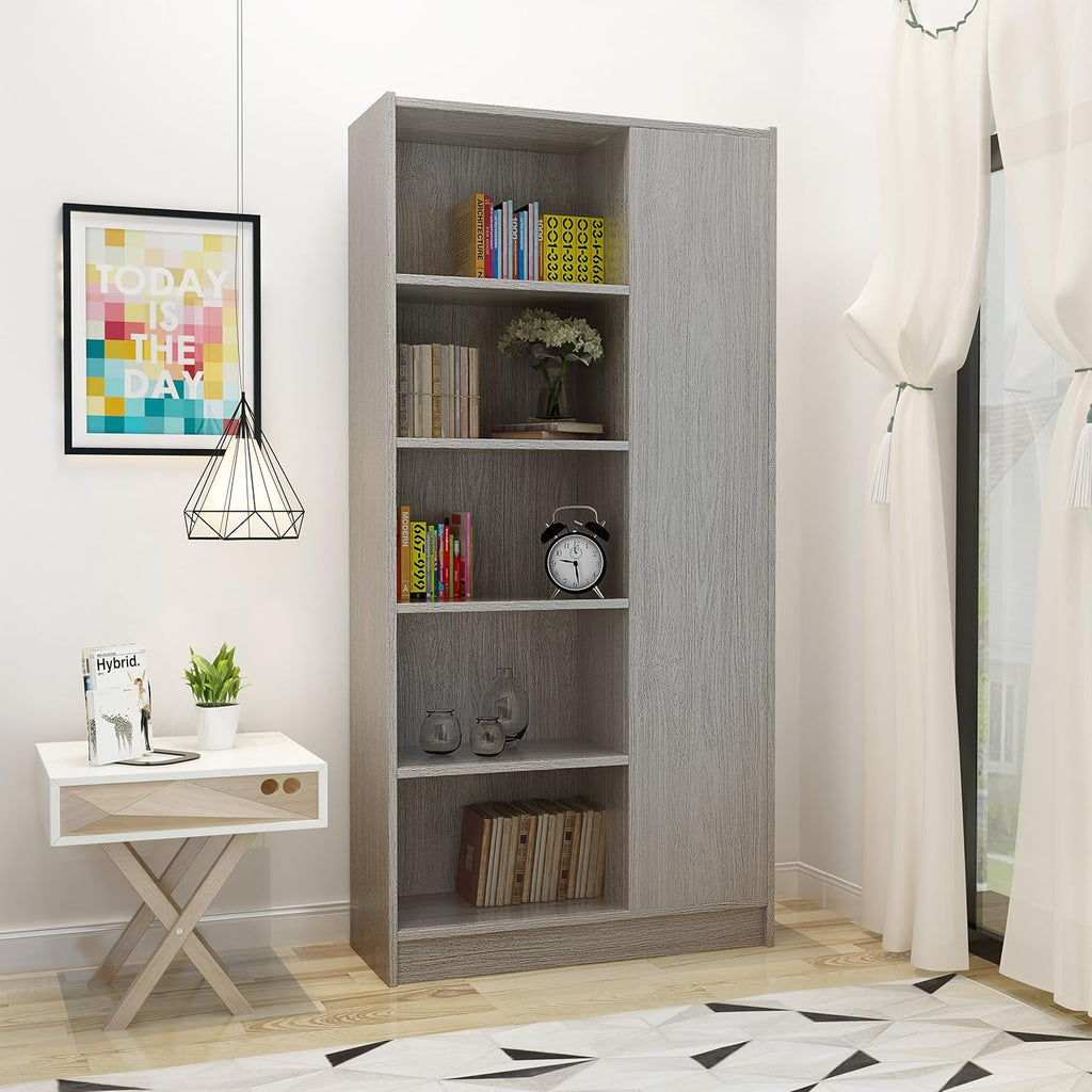 Grey Oak Finish Faux Wood Bookcase Z176