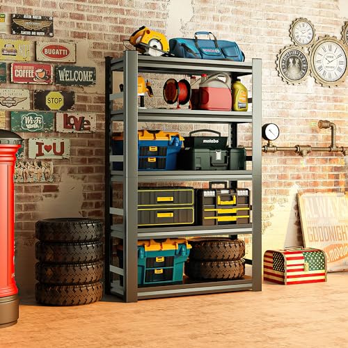 5-Tier Metal Garage Shelving Unit with Wheels B1081