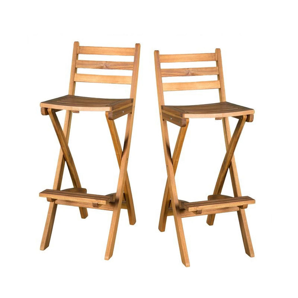 Foldable Outdoor Wood Barstool Set P57475