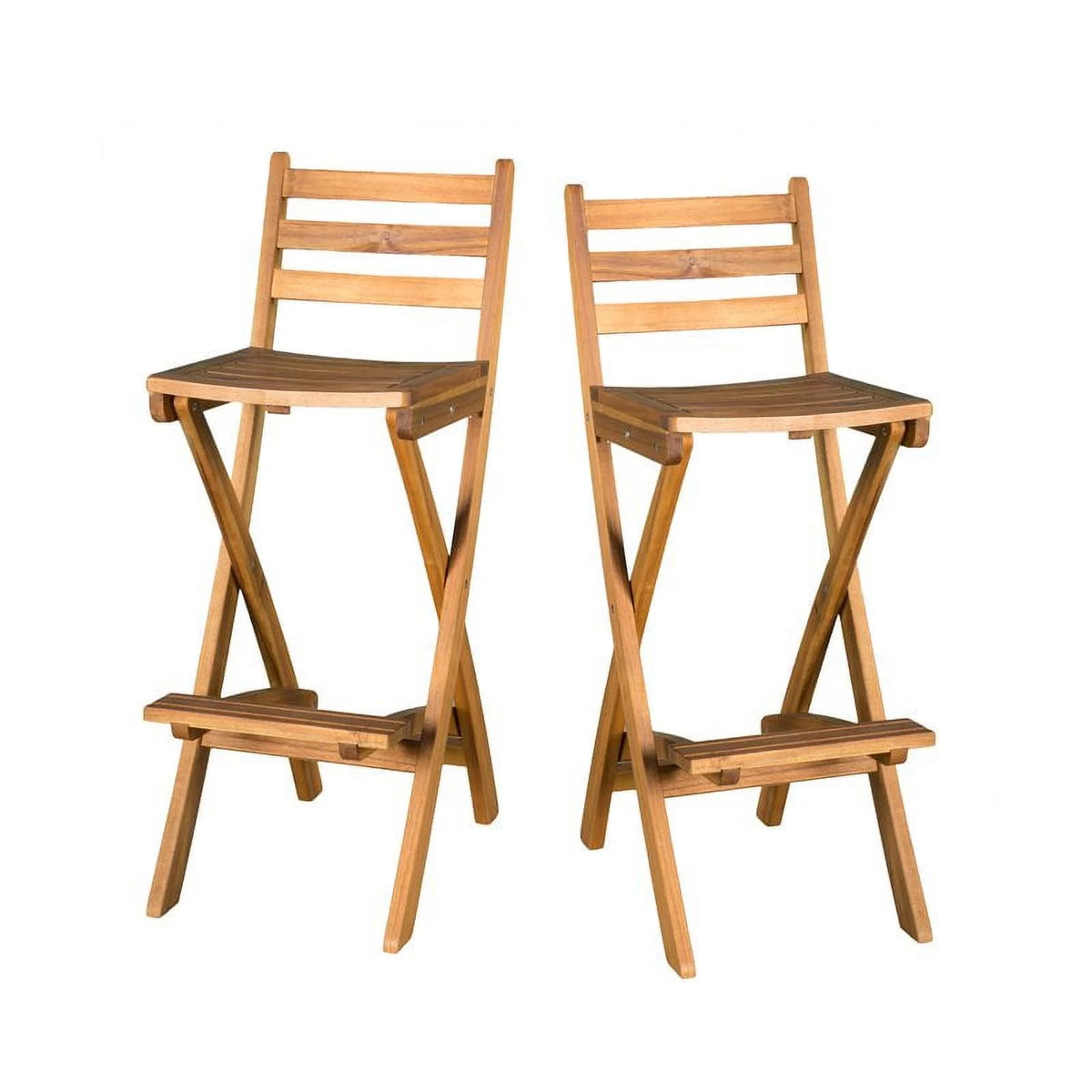 Foldable Outdoor Wood Barstool Set P57475