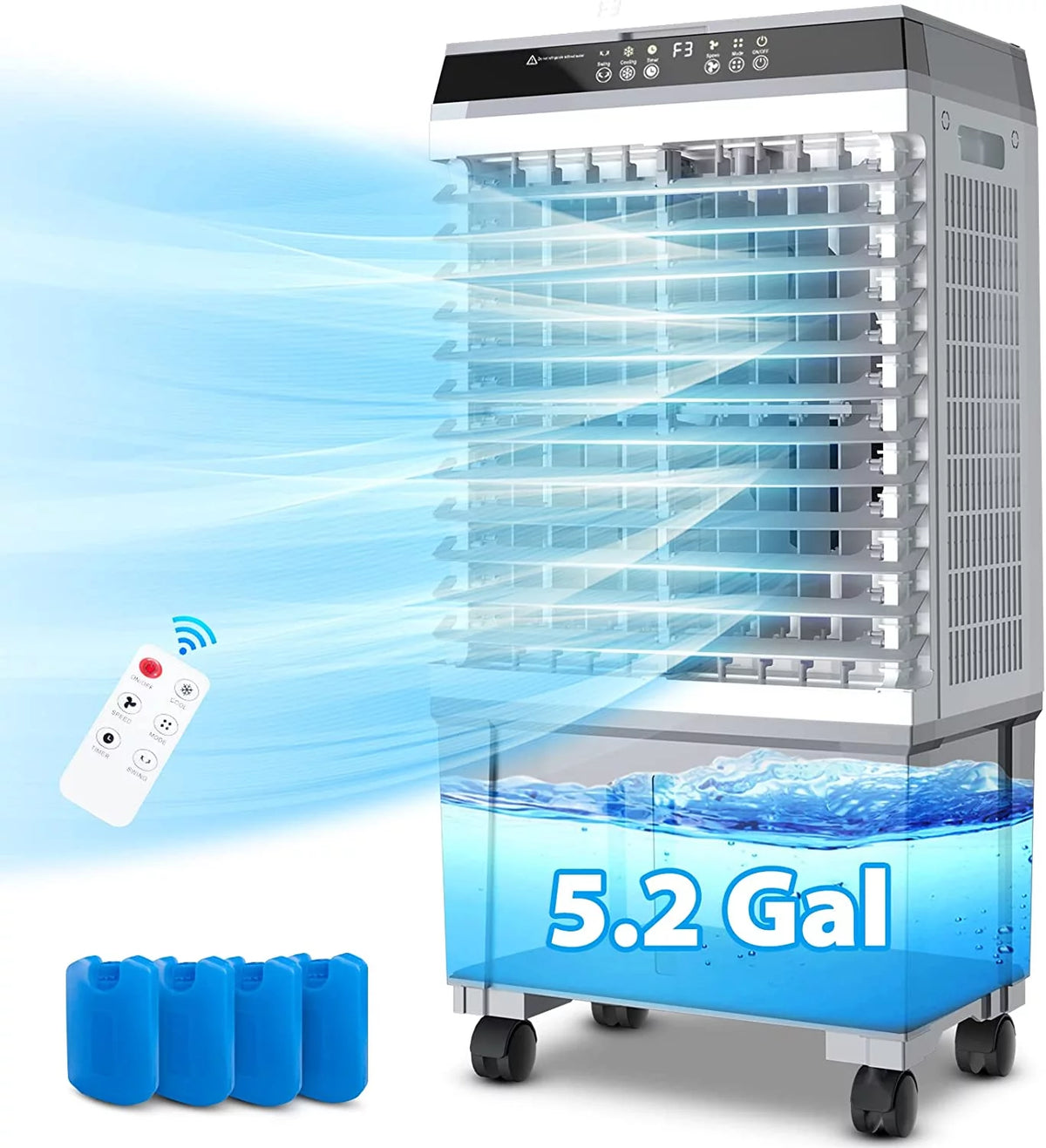 20L Portable Evaporative Air Cooler Fan Humidifier A78388