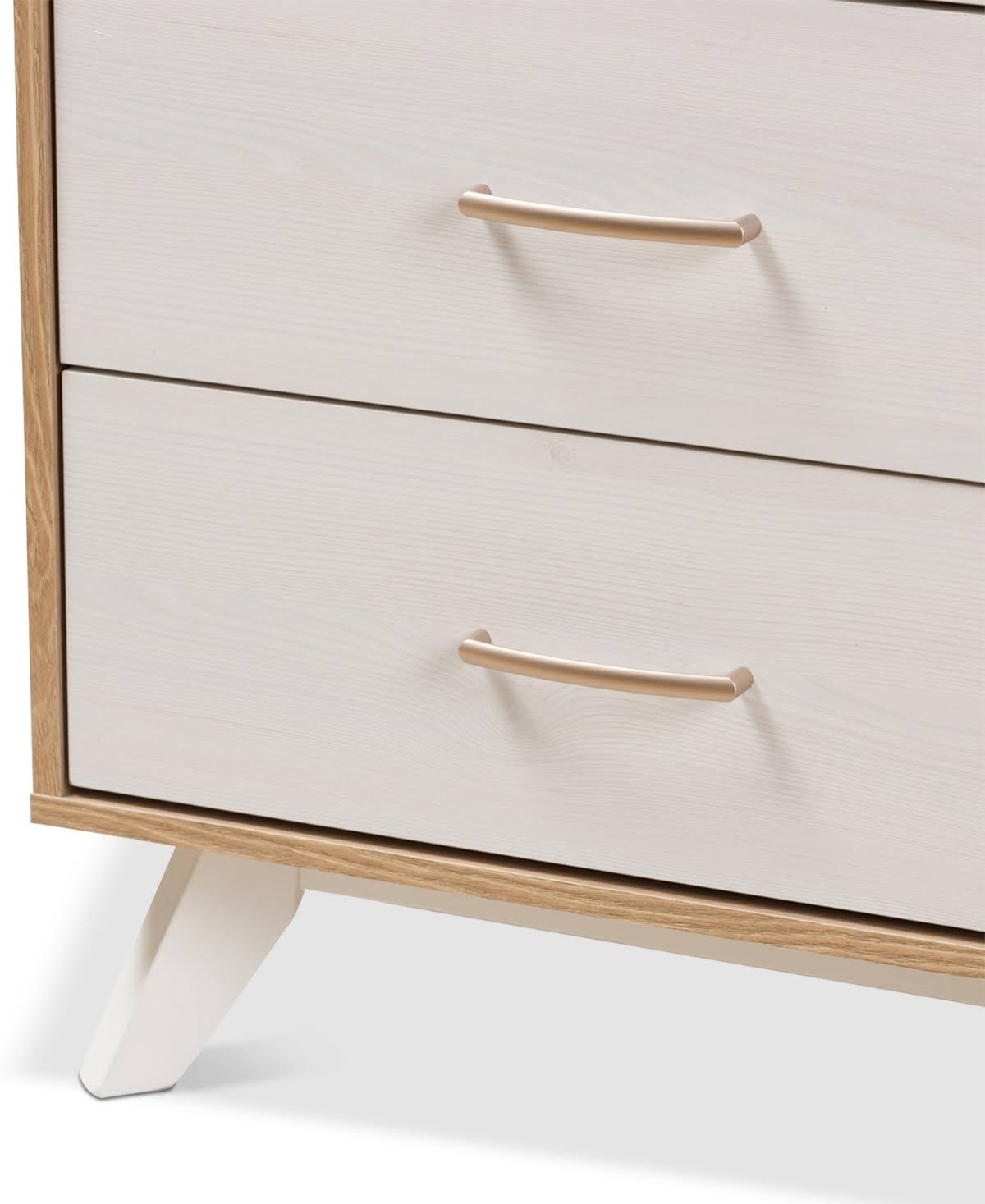 Natural Oak and Whitewashed Wood 4-Drawer Chest D23313