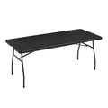White 6 ft Folding Table with Carrying Handle C55164