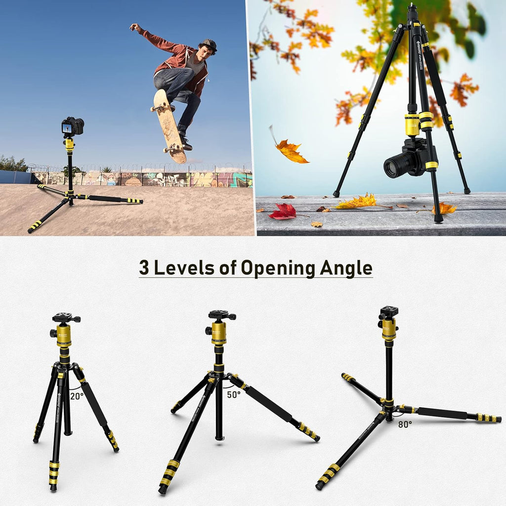 Yellow Compact Aluminum Tripod with 360 Degree Ball Head N69166