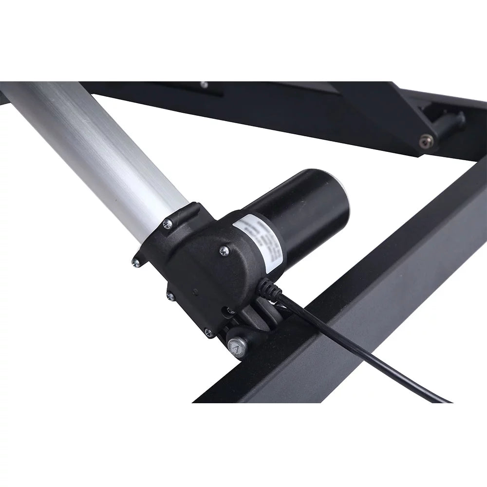 Height Adjustable Electric Desk Converter with Keyboard Tray (Walnut) D173