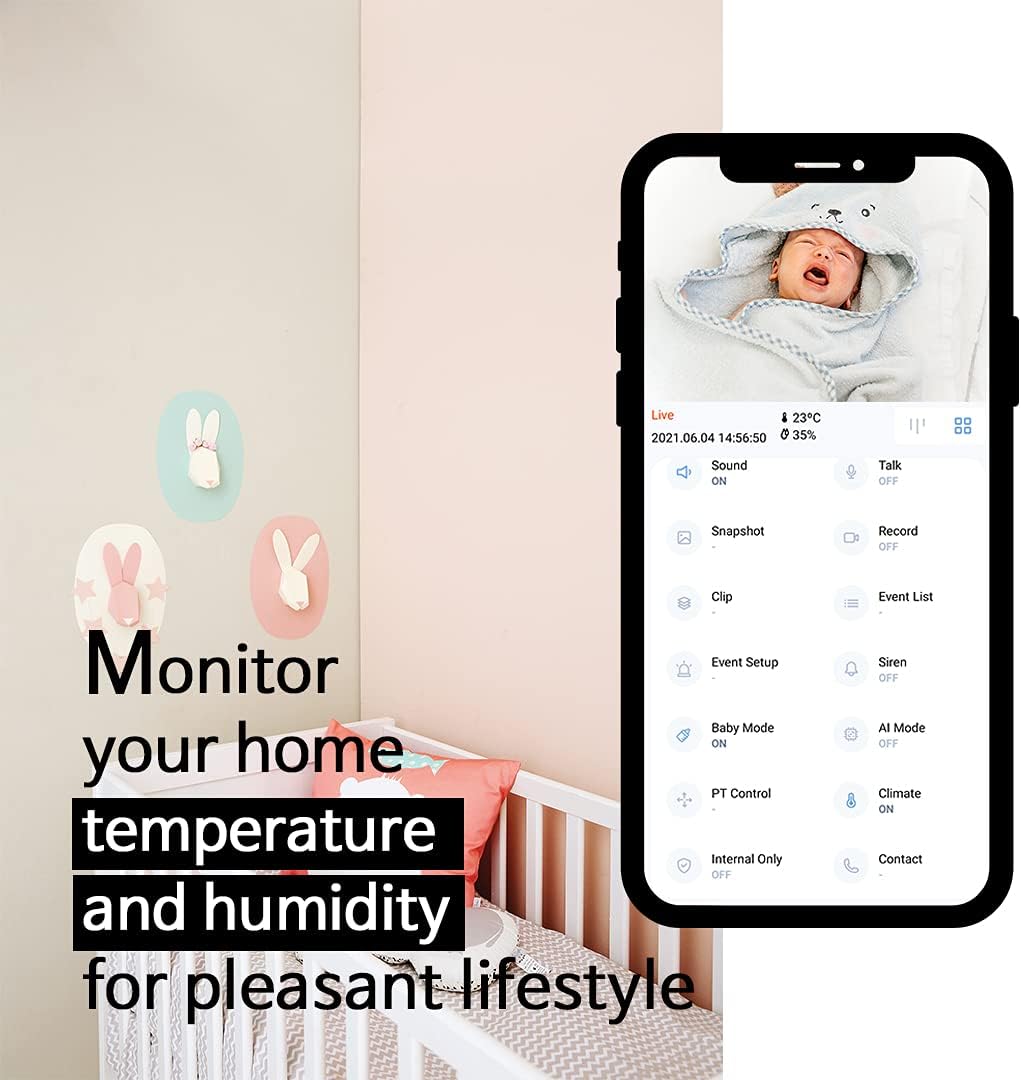 1080P Wi-Fi Smart Home Security Camera with Temperature Humidity Monitor and IR Night Vision G9611