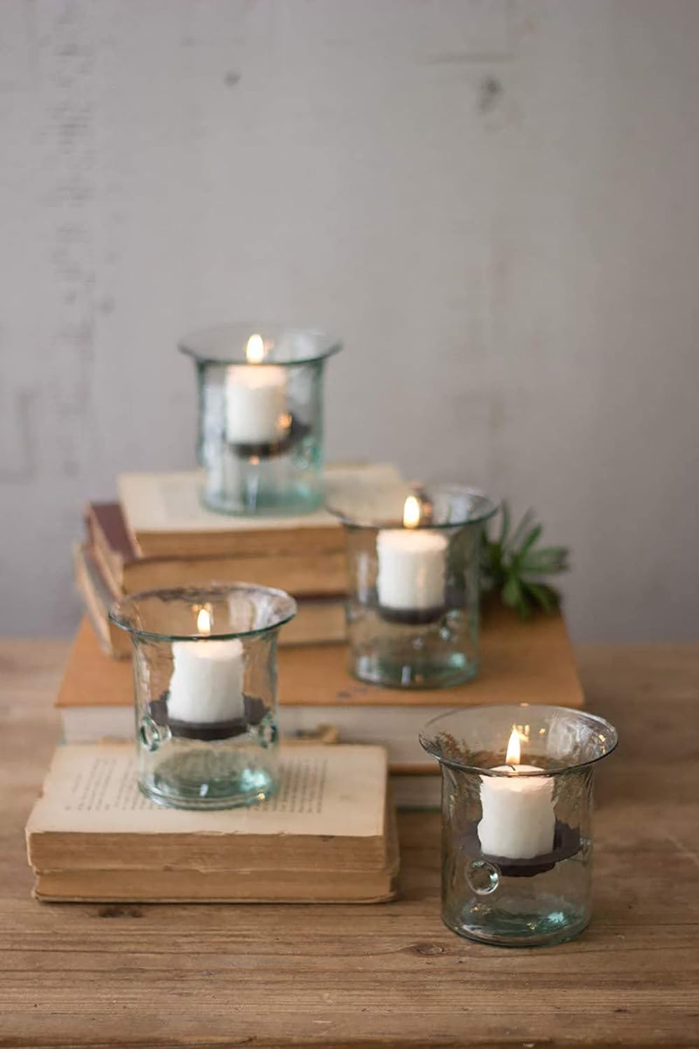 Decorative Glass Hurricane Candle Holder 8 Inch U211468