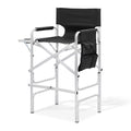 Folding Camping Director Chair with Side Table & Storage Pocket, Black S57671