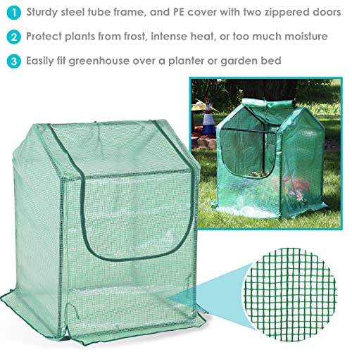 Green 4' x 3' Mini Greenhouse Tent with Steel Tube Frame O885230
