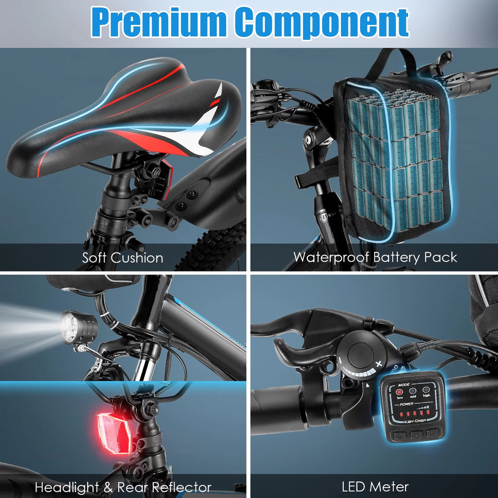 26 In. Folding Electric Bike 500W 21 Speed 48V W47478