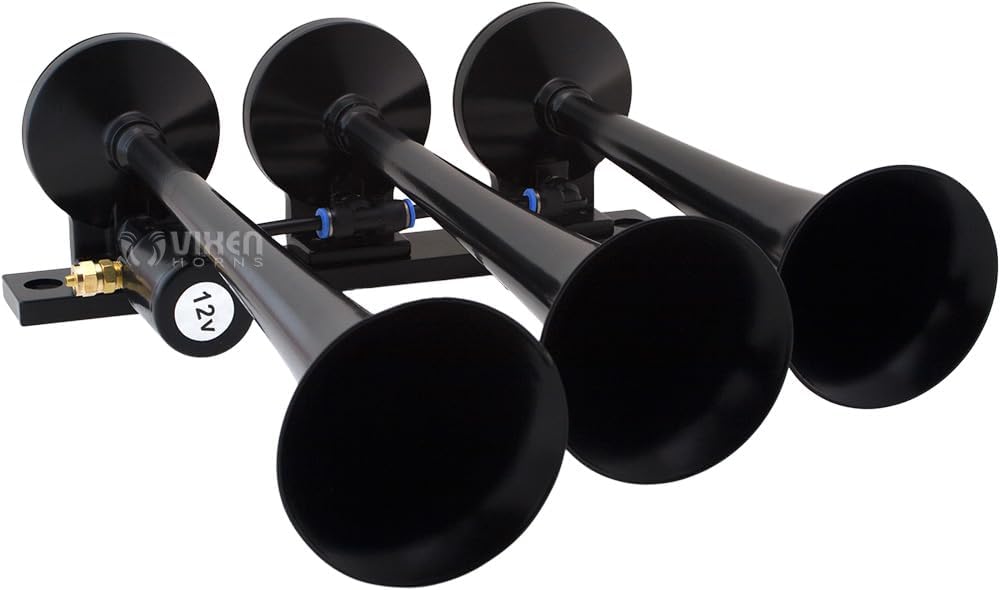 Train Horn Kit with 150psi Air Compressor, 1.5 Gallon Tank, 3 Trumpets Y9024