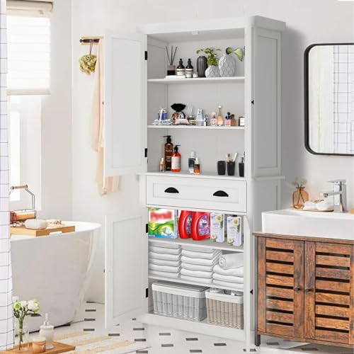 50" LED Kitchen Pantry Storage Cabinet with 2 Doors and Shelves W534