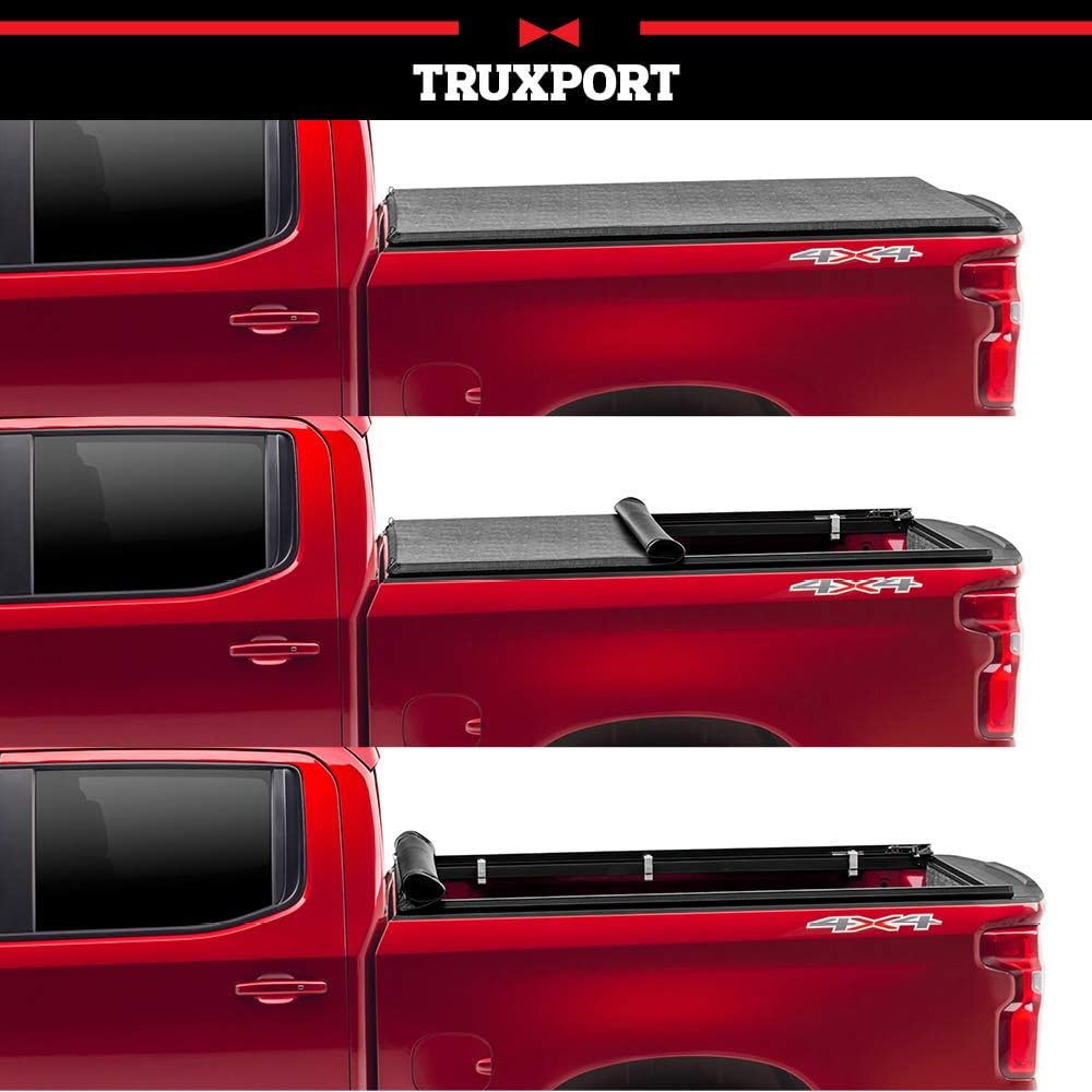 Soft Roll Up Truck Bed Tonneau Cover, Black I398