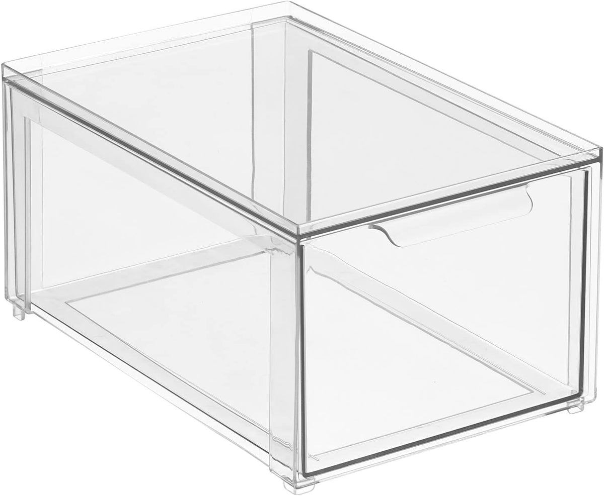 Clear Plastic 4 Pack Stackable Storage Drawer F62713