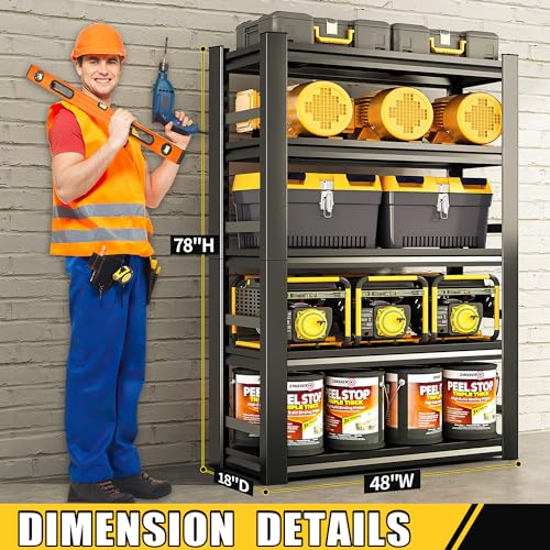 5-Tier Metal Garage Shelving Unit with Wheels B1081