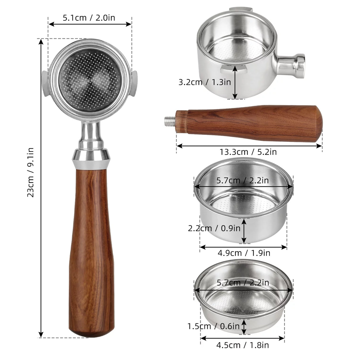 51mm Coffee Espresso Handle with Filter J12190