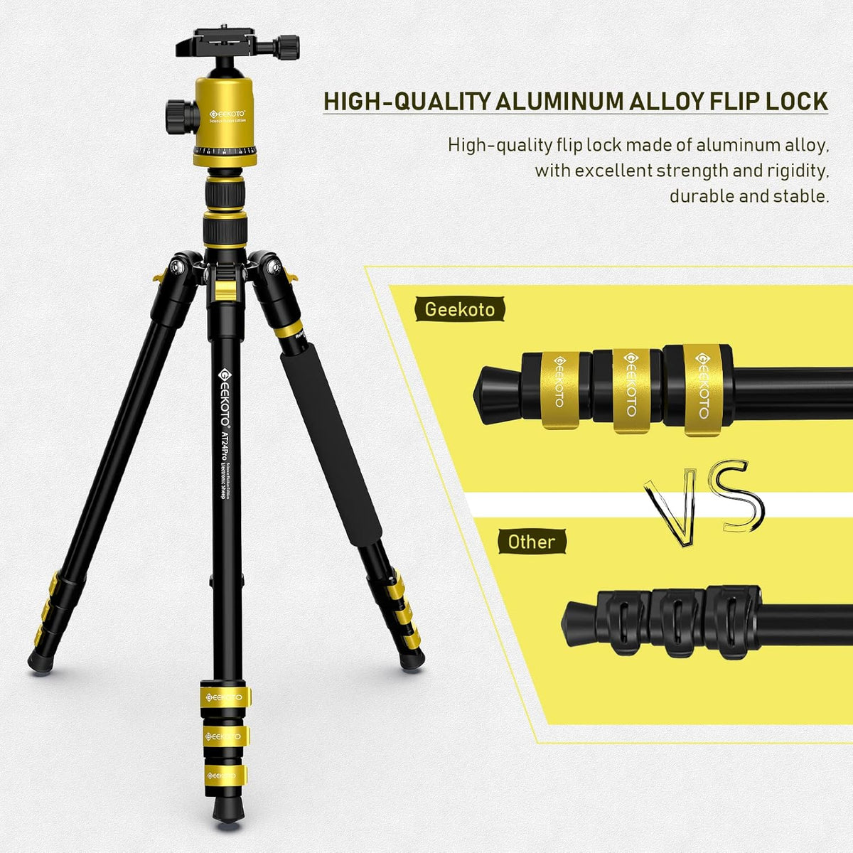 Yellow Compact Aluminum Tripod with 360 Degree Ball Head N69166