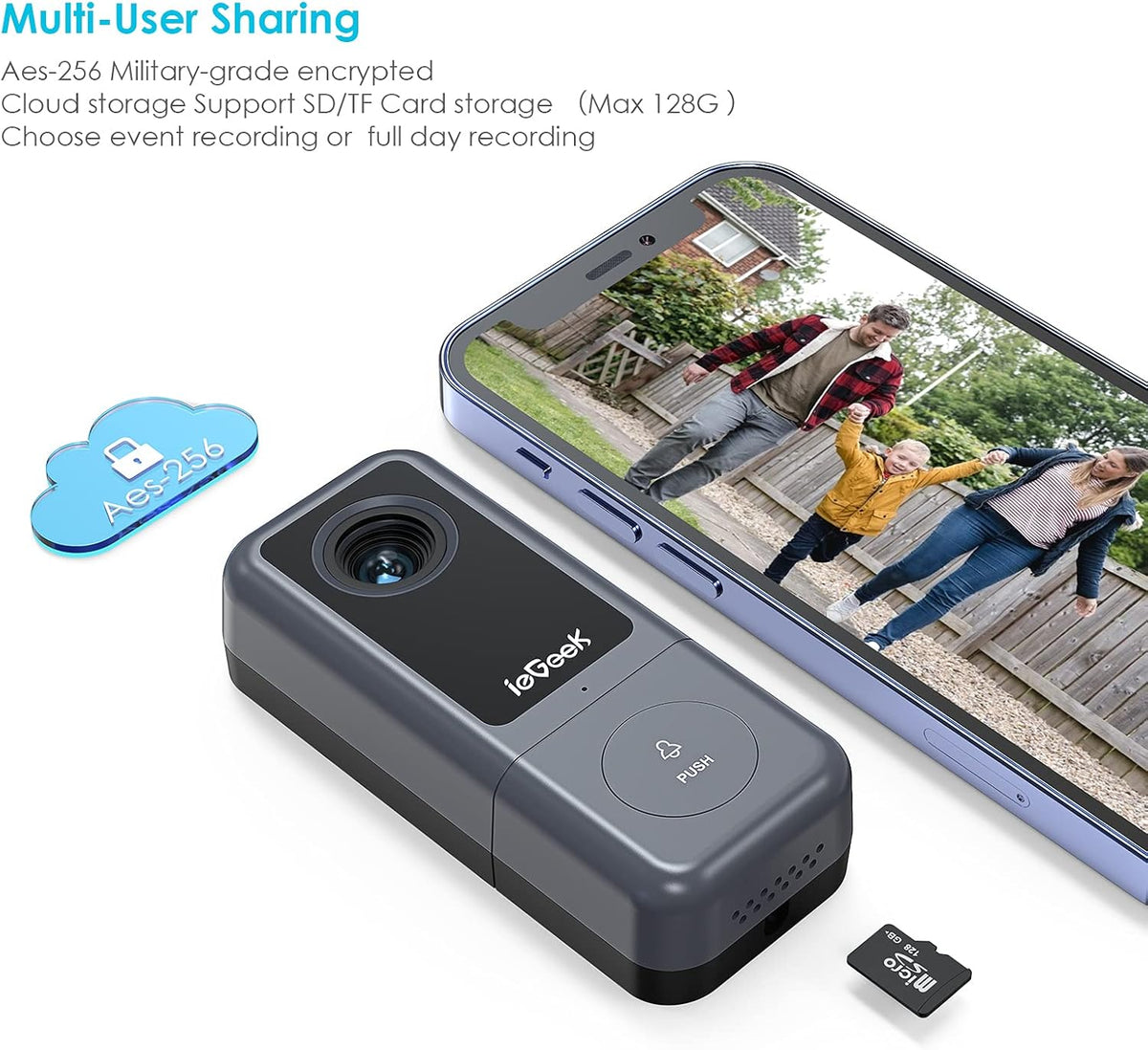 Wired Video Doorbell Camera with Chime, 2K HD, 2-Way Audio, IP54 Waterproof, Pack of 2 Y2225