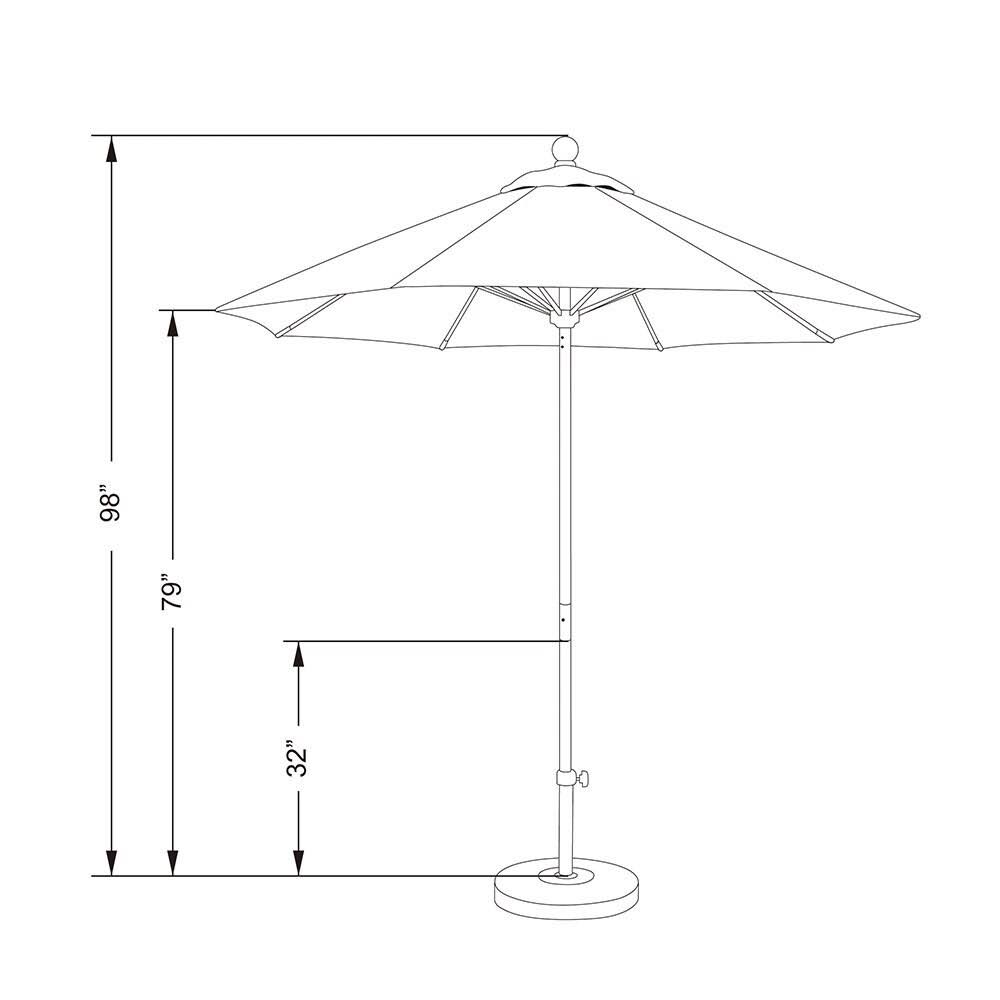 7.5 Ft Fiberglass Market Umbrella Push Open I59098