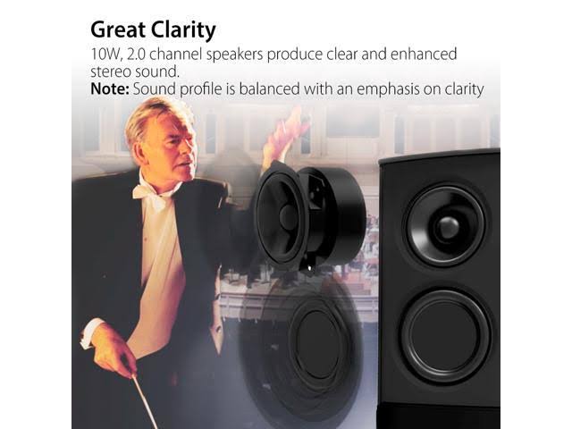 10W Bluetooth Computer Speakers, Wireless & Wired Stereo, AC Powered H476145