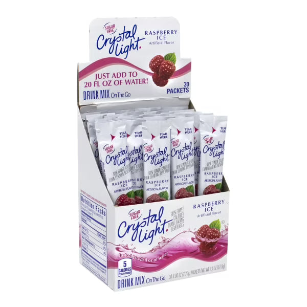 Sugar-Free Raspberry Ice Drink Mix, 30 Packets, Pack of 2 H6652