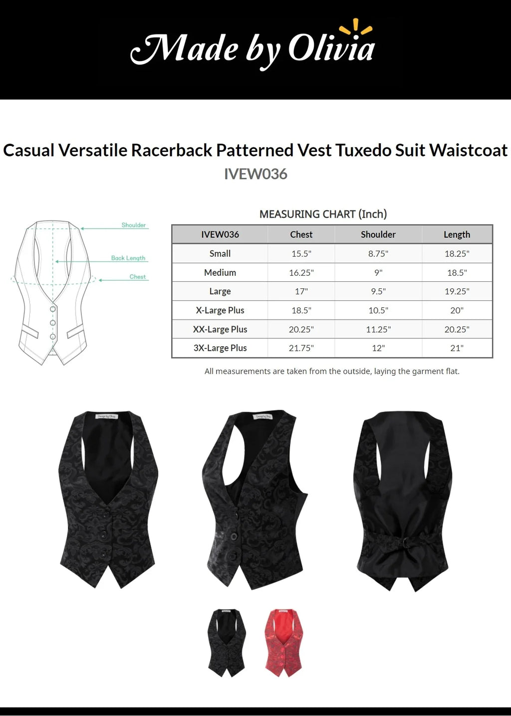 Women's Patterned Vest Waistcoat Y8664