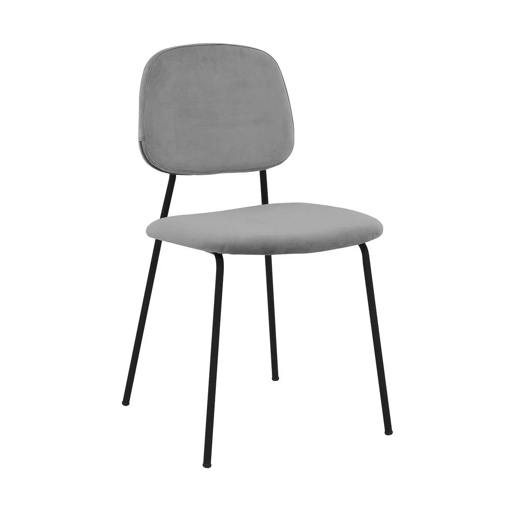 Gray Velvet Metal Dining Chair Set of 2 S517313