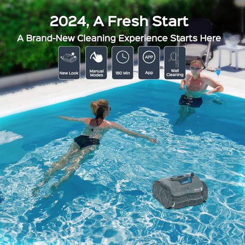 Robotic Pool Cleaner Vacuum with Wall Climbing, 65W Suction Power, 150 Mins N48422