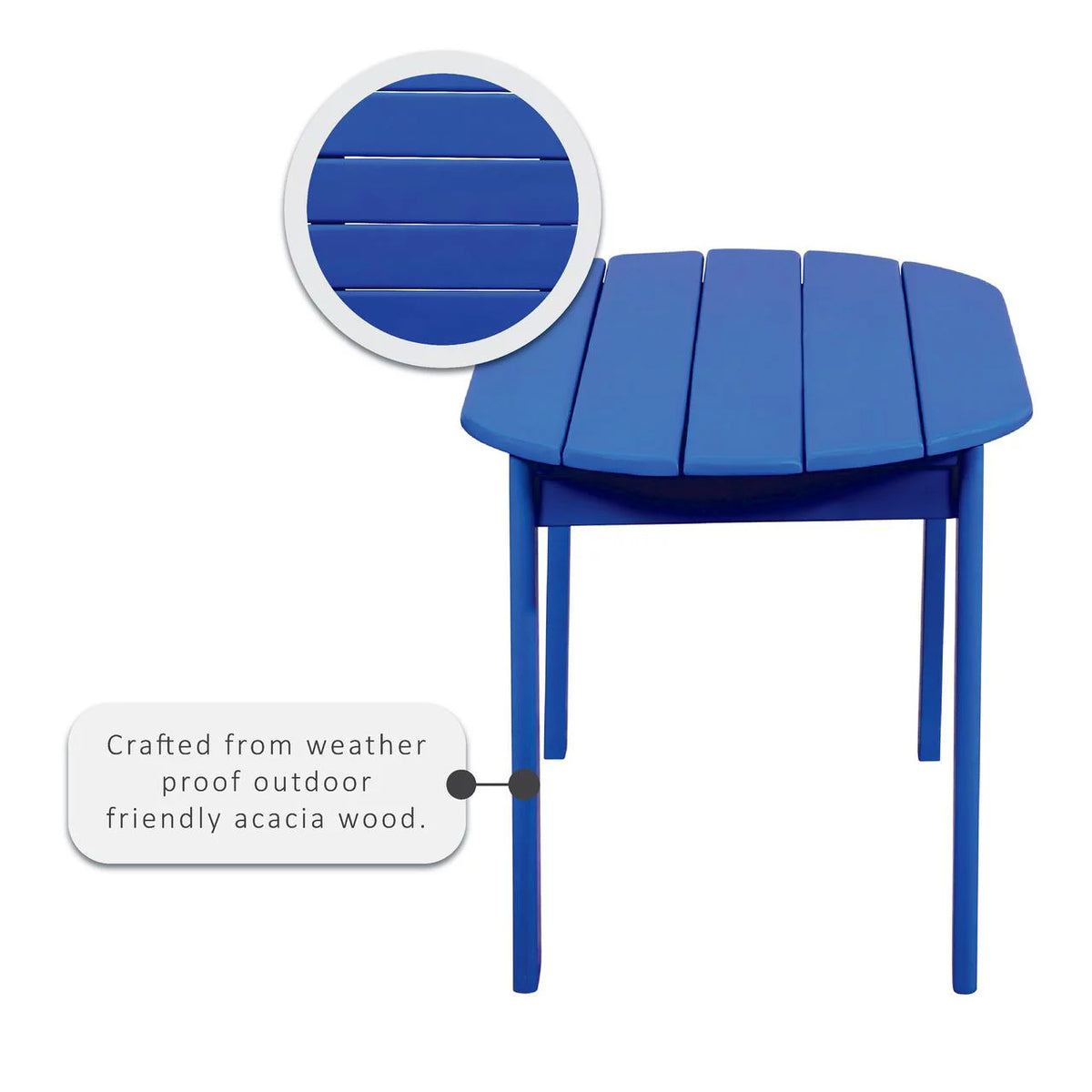 Blue Mid-Century Oval Coffee Table M457