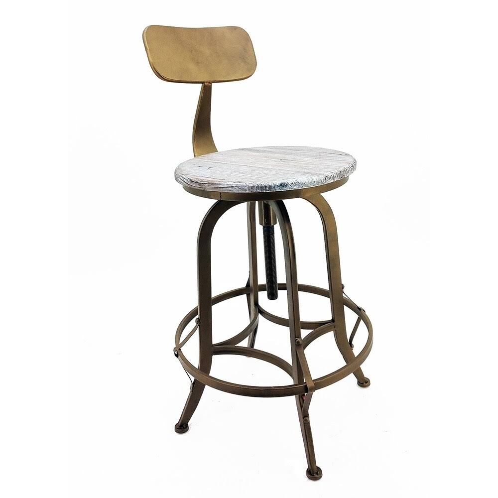 Set of 4 Rotating Adjustable Height Barstool Pewter K874301