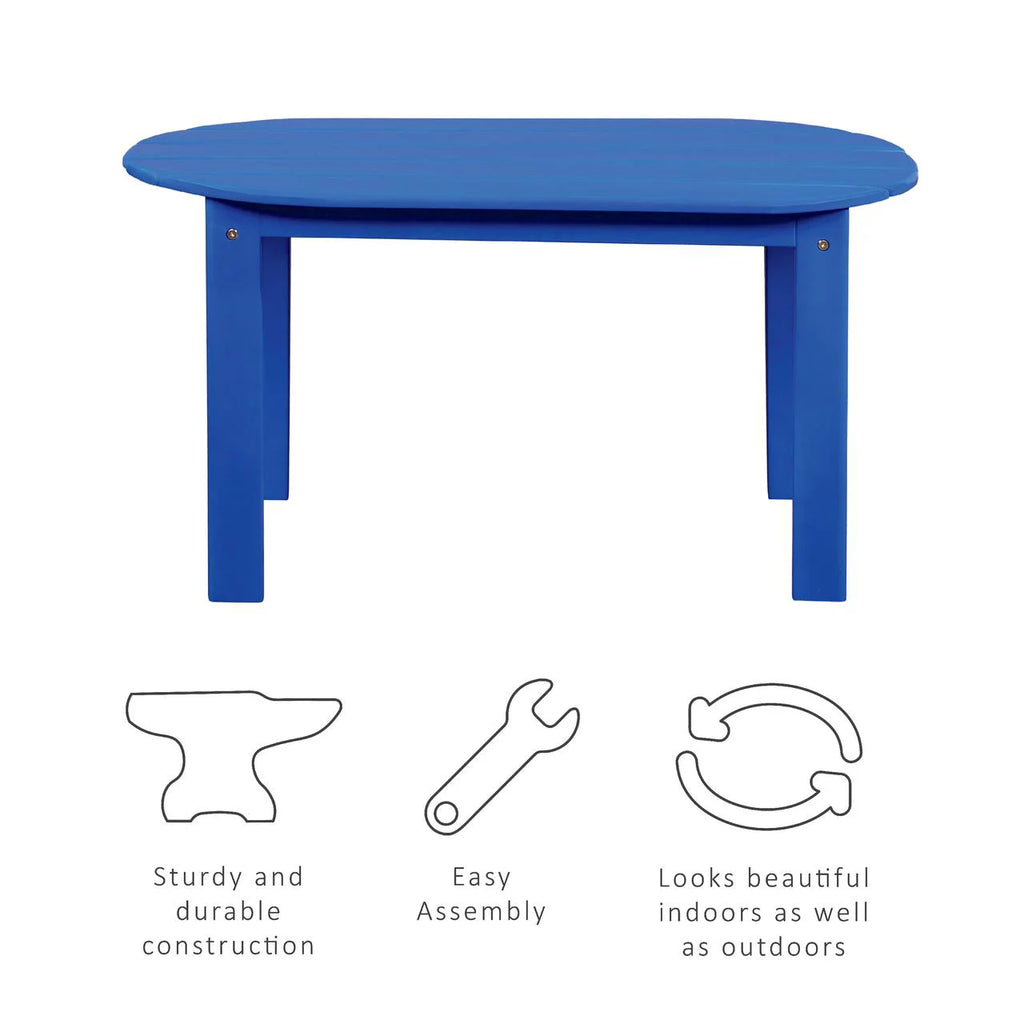 Blue Mid-Century Oval Coffee Table M457