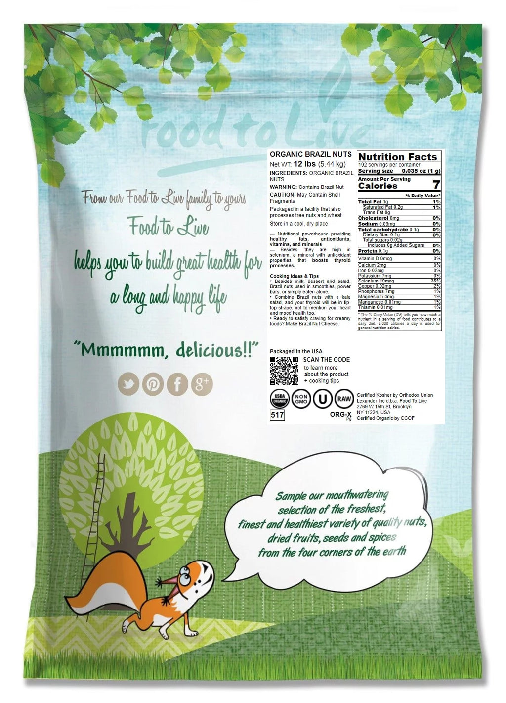 Organic Brazil Nuts, 12 Pounds F6683