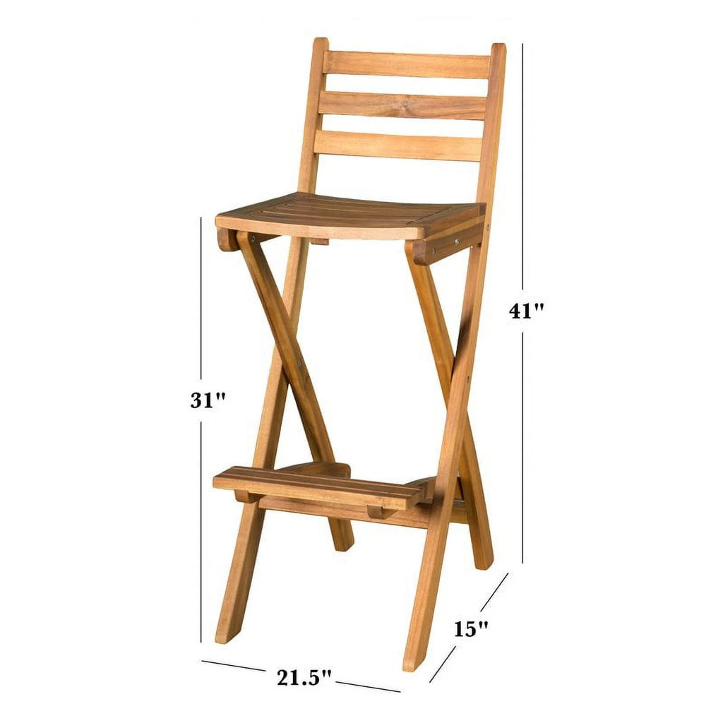 Foldable Outdoor Wood Barstool Set P57475